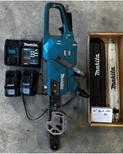 Makita 16" 40V Chainsaw w/ SuperVac Conversion Kit, including 2 5Ah Batteries and Charger