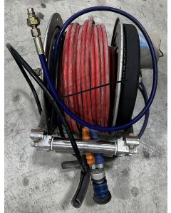 Electric Hose Reel w/100' HP Hydraulic Red Hose w/Streamline Coupler